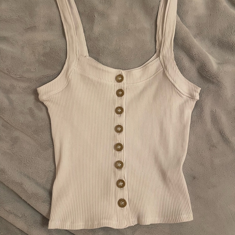 White Button Down Tank